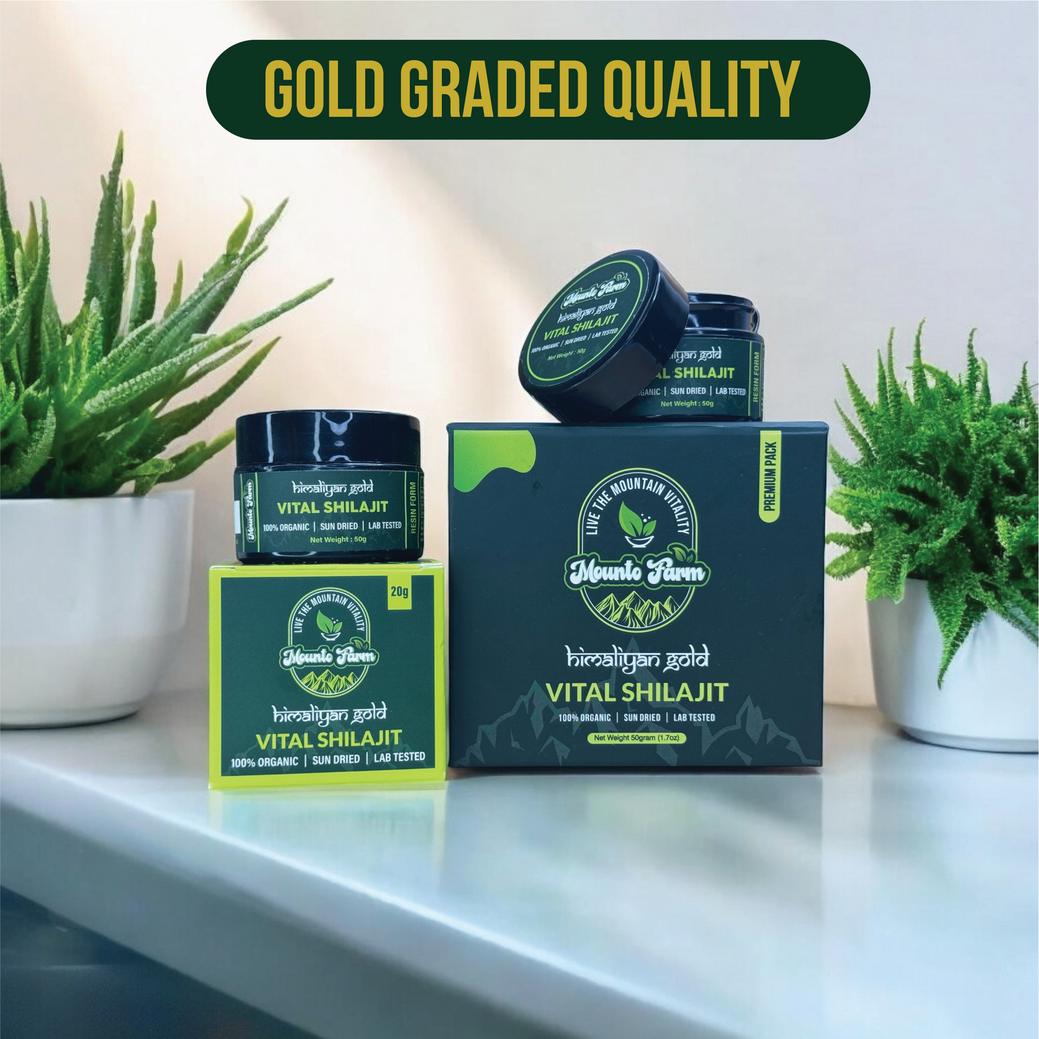 Gold Graded Quality Mountofarm Vital Shilajit – Pure Salajeet from Skardu Pakistan